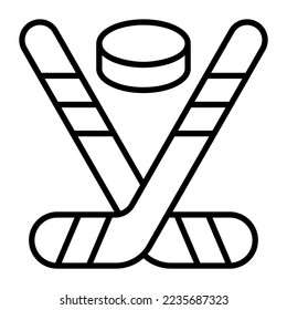 Ice hockey sticks with puck vector icon design