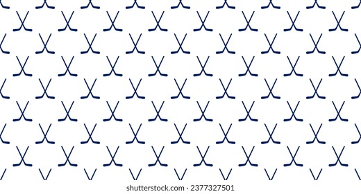 Ice hockey sticks seamless pattern with simple sport symbols. Hockey vector print. Winter sporting repeated wallpaper for activity designs, fancier prints. Minimalistic style.