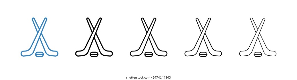 Ice Hockey Sticks Set. Crossed Sticks Icon for Hockey.