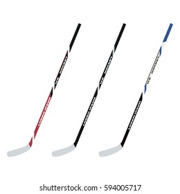 Ice hockey sticks set. Vector illustration.