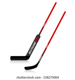 Ice Hockey Sticks. Vector.