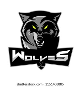 Ice Hockey Team Logo Wolves