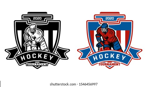 ice hockey tournament badge vector