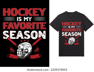 Ice hockey T-shirt design vector Graphic. Hockey is my favorite season, Shirt design, T-shirt Design vector, Trendy, Dabbing, apparel, Ice hockey, retro, Game, Video