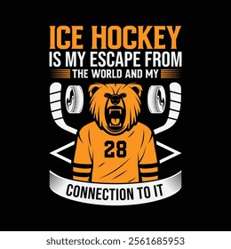 Ice hockey T-shirt design vector Graphic. T-shirt Design vector, Trendy, Dabbing, apparel, Ice hockey
