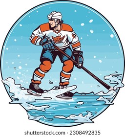 ice Hockey t-shirt illustration, ice hockey vector design.