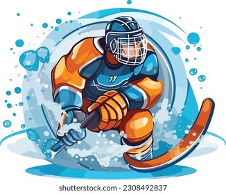 ice Hockey t-shirt illustration, ice hockey vector design.