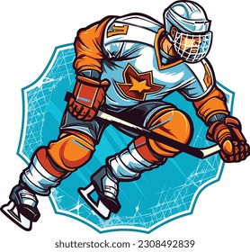 ice Hockey t-shirt illustration, ice hockey vector design.