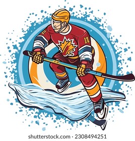 ice Hockey t-shirt illustration, ice hockey vector design.