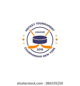 Ice hockey vector emblem template. Hockey sport logo.