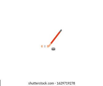 Ice Hockey vector flat icon. Isolated Ice Hockey stick and rink emoji illustration 