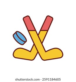 Ice Hockey vector icon stock illustration