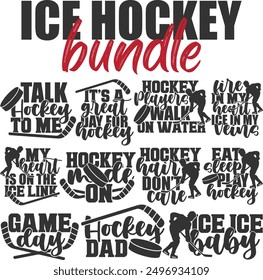 Ice Hockey Vector Illustrations Bundle