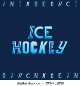Ice hockey vector lettering logo, background. Sport illustration.