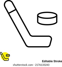 Ice Hockey Vector Line Icon