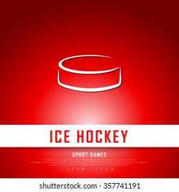 Ice Hockey White Red Freehand Sketch Graphic Design Vector Illustration EPS10
