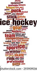 Ice hockey word cloud concept. Vector illustration