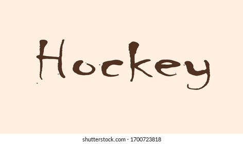 Ice hockey word with silhouettes.