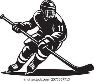 Ice Hokey game logo vector art illustration