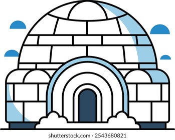 Iglu-Schild für Eisenhäuser, einfaches Vektordesign. Haus aus Eisblöcken Design für Vorlage oder Logo. Winterwohnung von Eskimos, minimales Symbol einzeln auf hellem Hintergrund. Iglu realistisches Symbol im flachen Stil