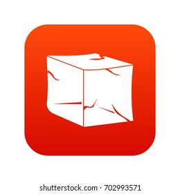 Ice icon digital red for any design isolated on white vector illustration