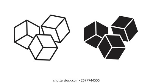 Ice icon line. eps 10 vector illustration