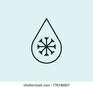 Ice icon line isolated on clean background. Snowball concept drawing icon line in modern style. Vector illustration for your web site mobile logo app UI design.