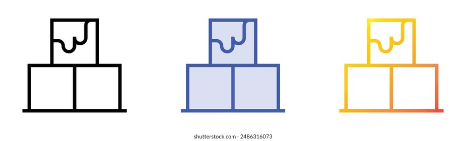 ice icon. Linear, Blue Fill and Gradient Style Design Isolated On White Background