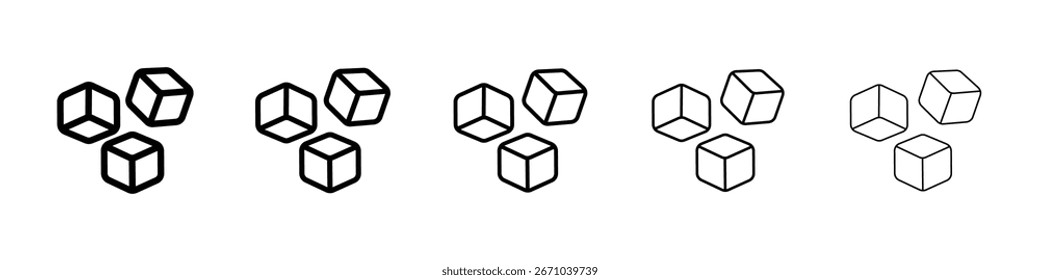 Logotipo de icono de hielo en líneas de trazo colección