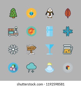 ice icon set. vector set about ice cream, oyster, cone and cubes icons set.