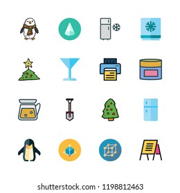 ice icon set. vector set about shovel, lemonade, cube and christmas tree icons set.