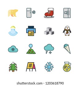 ice icon set. vector set about snowflake, oyster, christmas tree and cubes icons set.