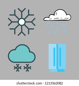 ice icon set. vector set about snowflake, snowing and fridge icons set.