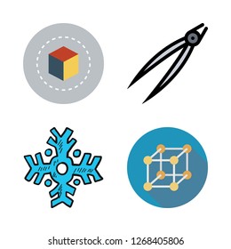 ice icon set. vector set about snowflake, tongs and cube icons set.