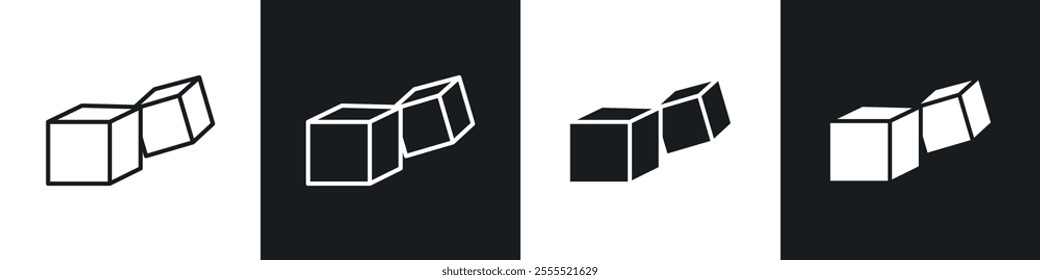 Ice icon vector collection in black and white.