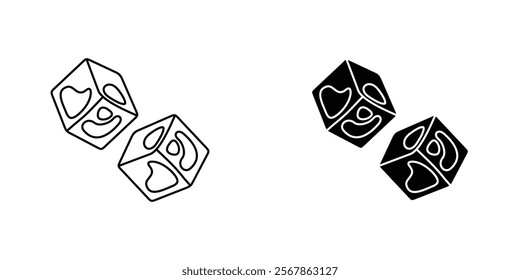 Ice icons collection in Filled flat and thin line style.