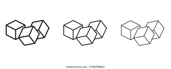 Iconos de hielo. Colección de ícono de Vector perfecto de píxeles