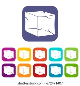 Ice icons set vector illustration in flat style In colors red, blue, green and other