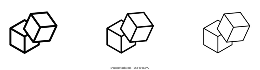 Ice icons in tree different stroke sizes