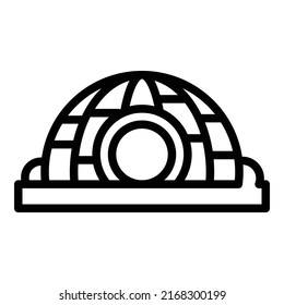 Ice igloo icon outline vector. Winter glacier. Usa snow