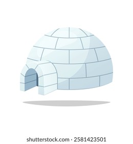 Ice igloo vector isolated on white background.