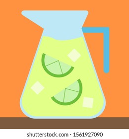 Ice juice, illustration, vector on white background.