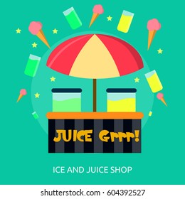 Ice And Juice Shop Conceptual Banner