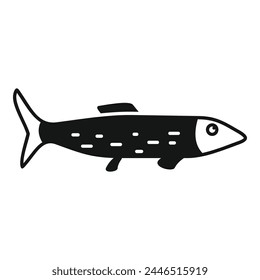 Ice lake fish icon simple vector. Winter fishing. Outdoor vacation sport