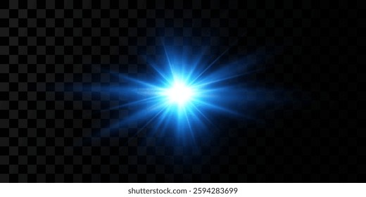 
Ice light.Blue glow.Blue star on a transparent background.