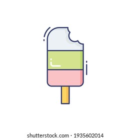 Icono De Línea De Hielo Aislado En Fondo Blanco
