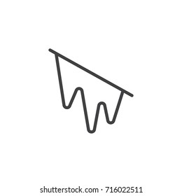 Ice line icon, outline vector sign, linear style pictogram isolated on white. Icy Winter Weather symbol, logo illustration. Editable stroke