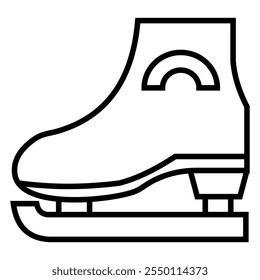 Icono de zapato de patinaje sobre hielo, con ilustración de diseño de Vector de símbolo de arco iris simple.