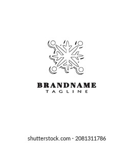 ice logo icon design template black modern isolated vector illustration