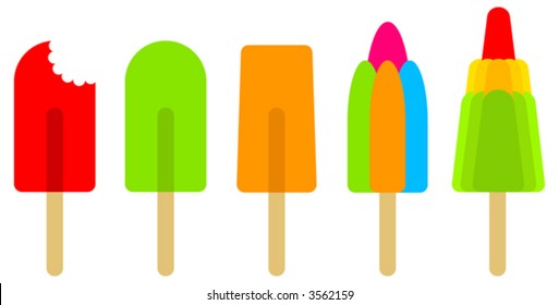 Ice lollies or popsicles on sticks